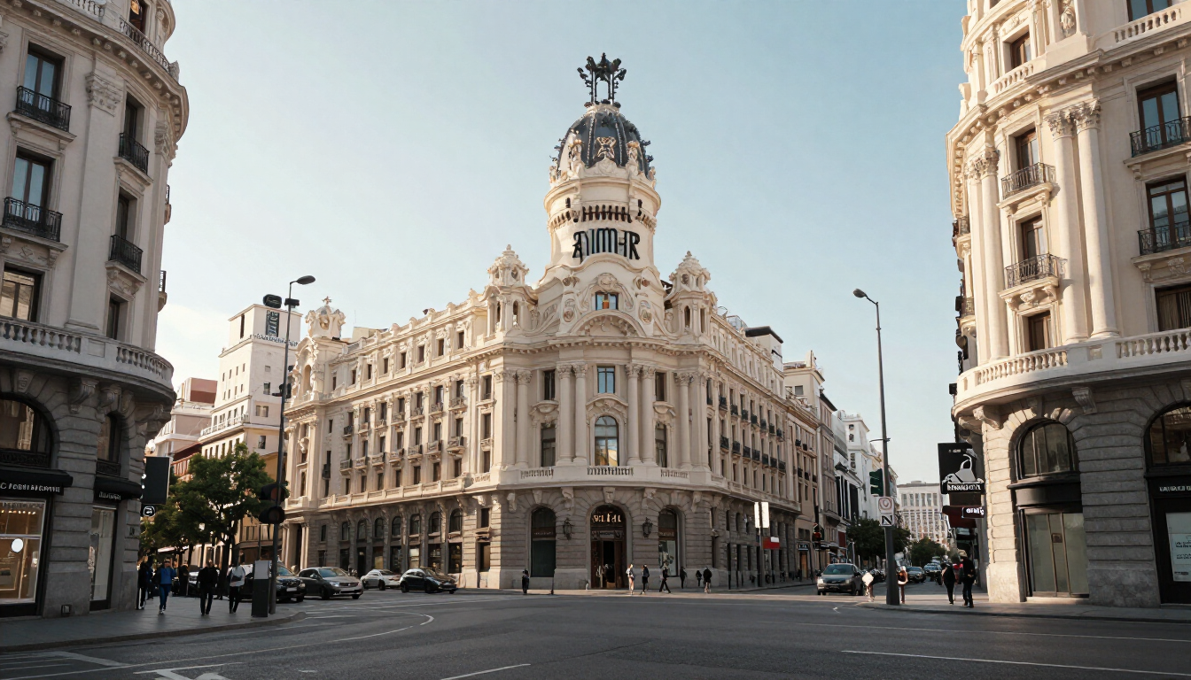 Vista de la Gran Vía de Madrid, zona de atención